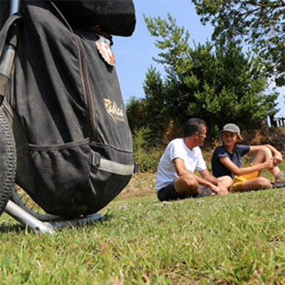 Father and Son Walk the Camino